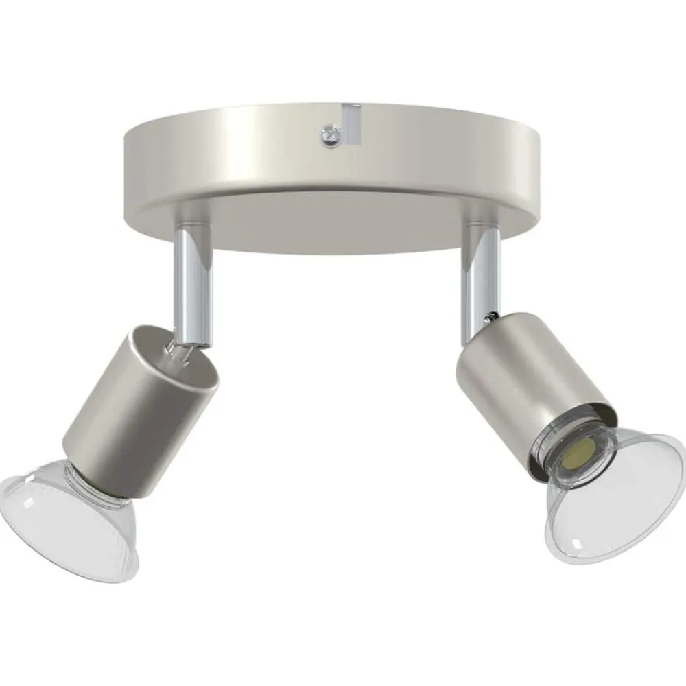 vidaXL Foco de techo con focos Níquel 12 x 8 cm Acero Discount