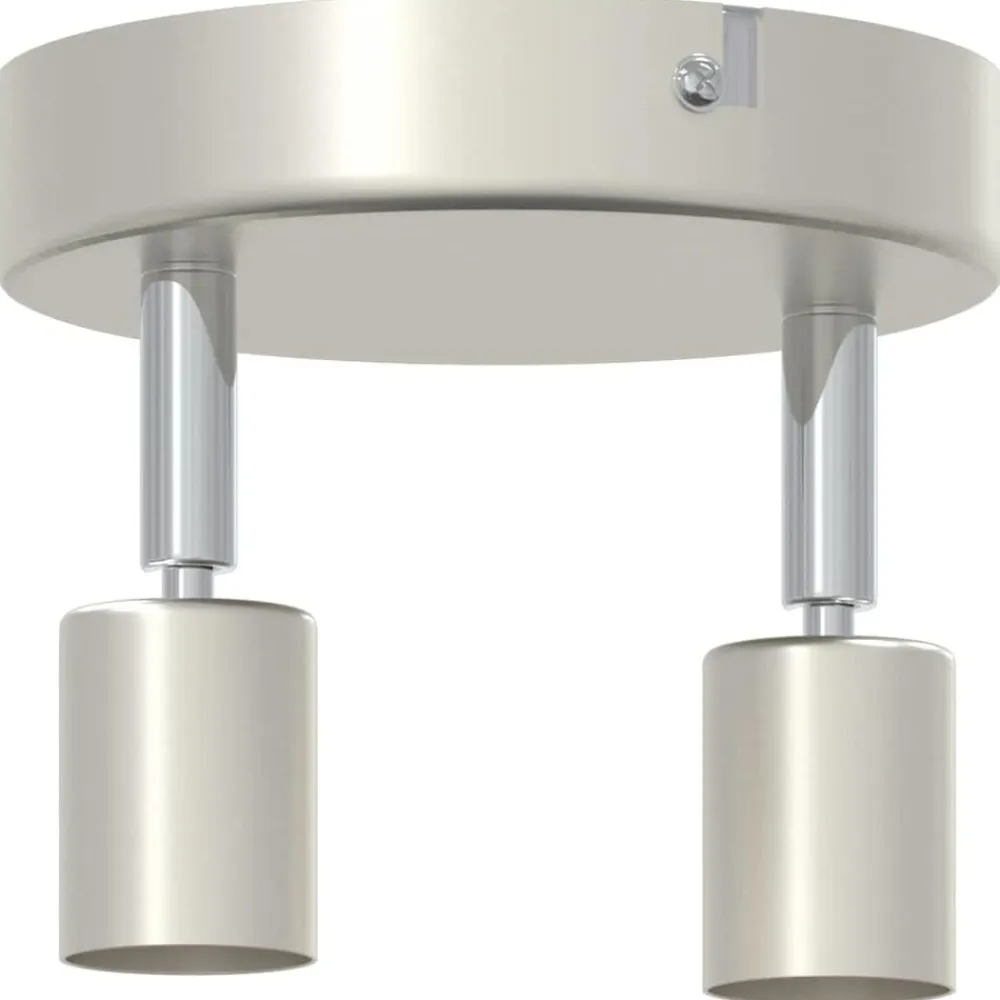 vidaXL Foco de techo con focos Níquel 12 x 8 cm Acero Discount