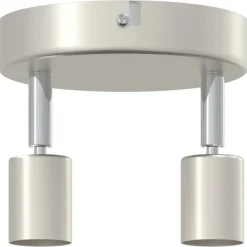 vidaXL Foco de techo con focos Níquel 12 x 8 cm Acero Discount