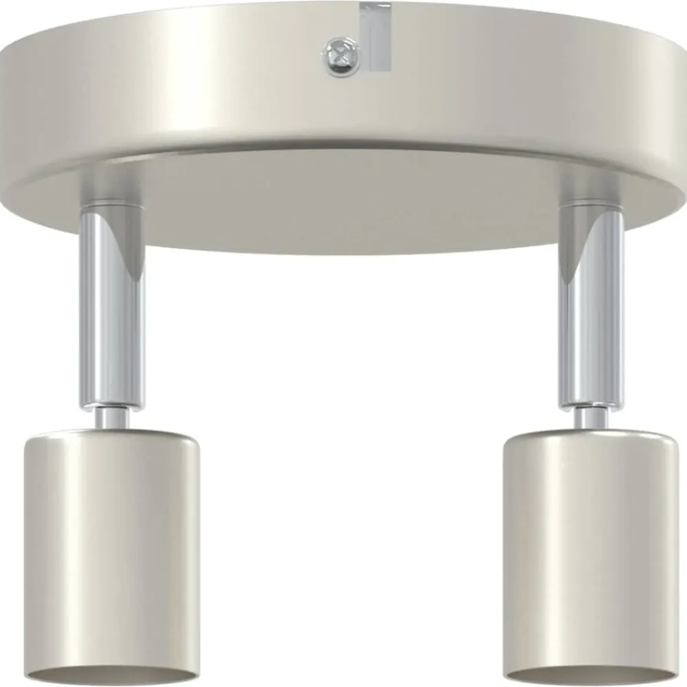 vidaXL Foco de techo con focos Níquel 12 x 8 cm Acero Discount