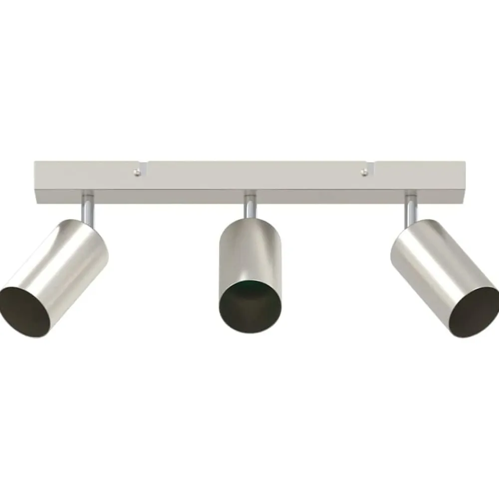 vidaXL Foco de techo con focos Níquel 38 x 6 x 16 cm Metal Níquel cepillado Clearance