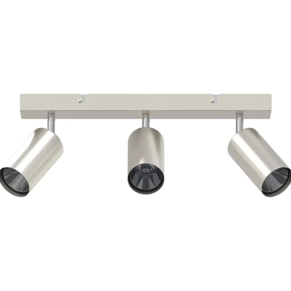 vidaXL Foco de techo con focos Níquel 38 x 6 x 16 cm Metal Níquel cepillado Clearance