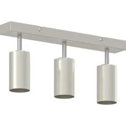 vidaXL Foco de techo con focos Níquel 38 x 6 x 16 cm Metal Níquel cepillado Clearance