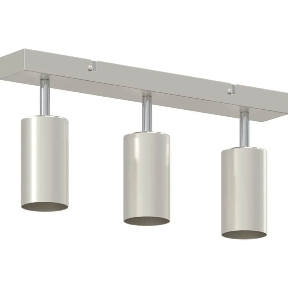 vidaXL Foco de techo con focos Níquel 38 x 6 x 16 cm Metal Níquel cepillado Clearance