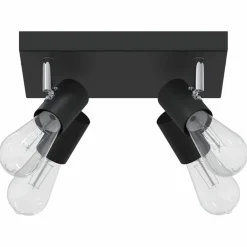 vidaXL Foco de techo con focos 26,5 x 26 x 11,5 cm Metal Negro Sale