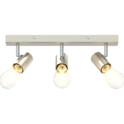 vidaXL Iluminación-Foco de techo con focos Níquel 38 x 6,5 x 11,5 cm Metal