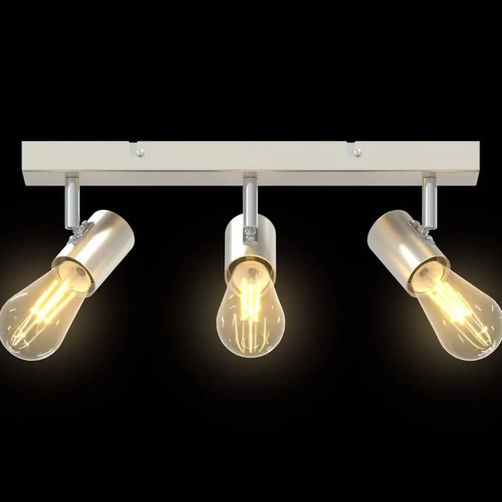 vidaXL Iluminación-Foco de techo con focos Níquel 38 x 6,5 x 11,5 cm Metal