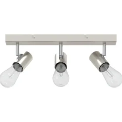 vidaXL Iluminación-Foco de techo con focos Níquel 38 x 6,5 x 11,5 cm Metal