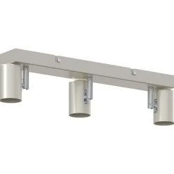 vidaXL Iluminación-Foco de techo con focos Níquel 38 x 6,5 x 11,5 cm Metal