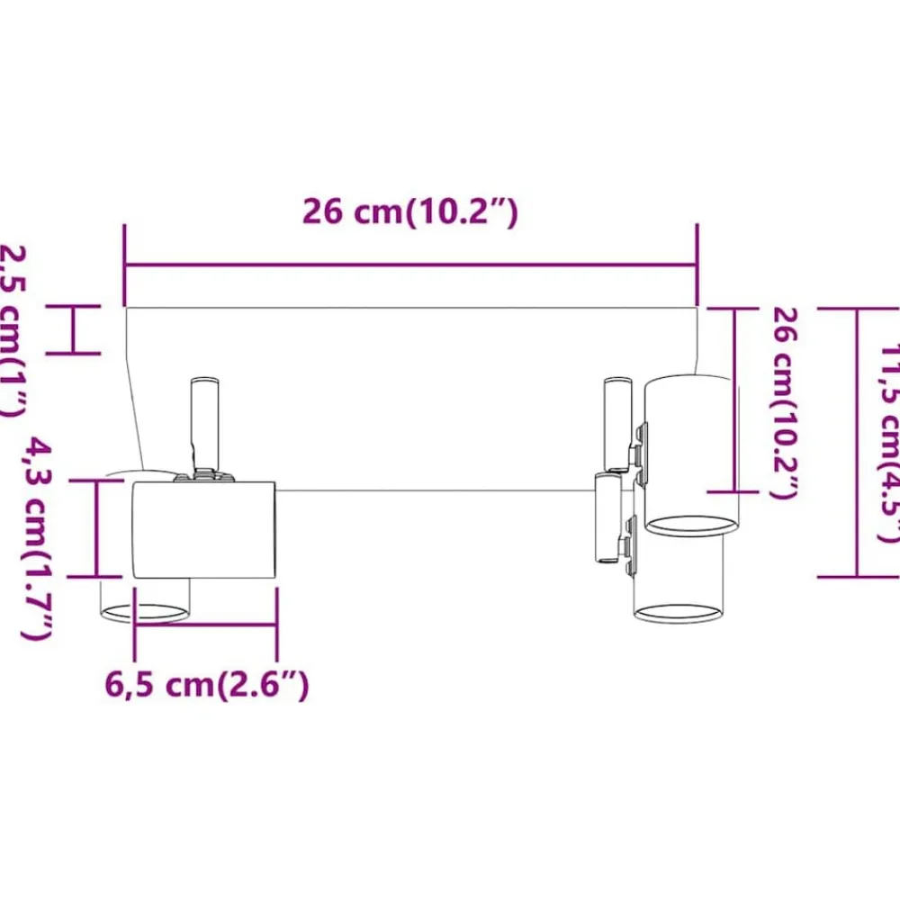 vidaXL Foco de techo con focos Níquel 26,5 x 26 x 11,5 cm Metal Níquel cepillado