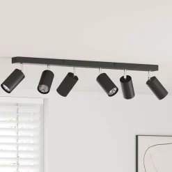 vidaXL Foco de techo con focos 73 x 6 x 16 cm Metal Negro Discount