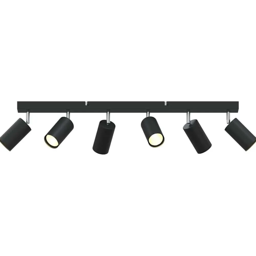 vidaXL Foco de techo con focos 73 x 6 x 16 cm Metal Negro Discount