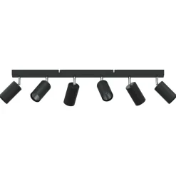 vidaXL Foco de techo con focos 73 x 6 x 16 cm Metal Negro Discount
