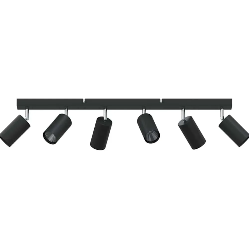 vidaXL Foco de techo con focos 73 x 6 x 16 cm Metal Negro Discount