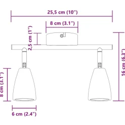 vidaXL Foco de techo con focos 25.5 x 8 x 16 cm Metal Outlet