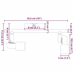 vidaXL Foco de techo con focos Níquel 25,5 x 8 x 11 cm Acero Discount