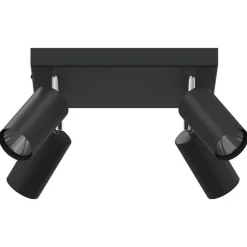 vidaXL Foco de techo con focos 26 x 26 x 16 cm Metal Negro Clearance