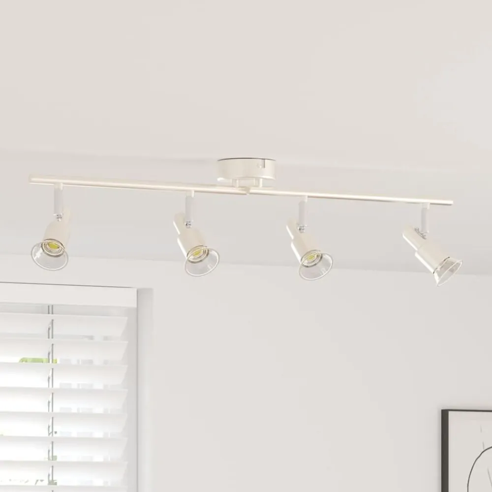 vidaXL Iluminación-Foco de techo con focos Níquel 70 x 9 x 12,5 cm Acero