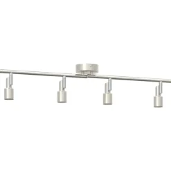 vidaXL Iluminación-Foco de techo con focos Níquel 70 x 9 x 12,5 cm Acero