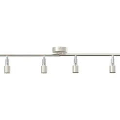 vidaXL Iluminación-Foco de techo con focos Níquel 70 x 9 x 12,5 cm Acero
