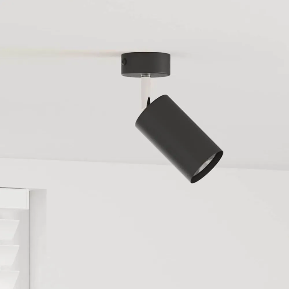 vidaXL Foco de techo con focos 6 x 6 x 16 cm Metal Negro Clearance