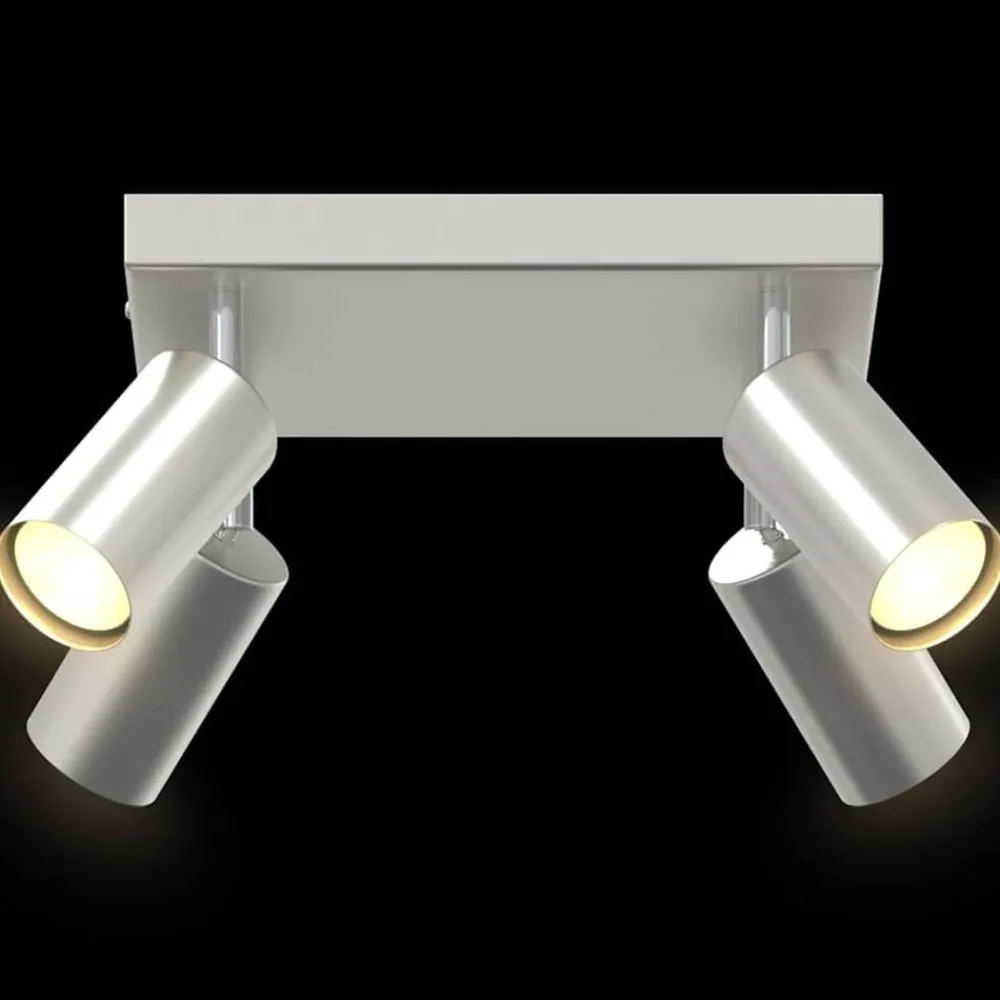vidaXL Iluminación-Foco de techo con focos Níquel 26 x 26 x 16 cm Metal