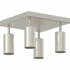 vidaXL Iluminación-Foco de techo con focos Níquel 26 x 26 x 16 cm Metal