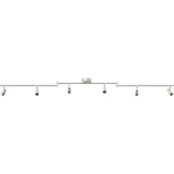 vidaXL Iluminación-Foco de techo con focos Níquel 176,5 x 9,5 x 14 cm Acero