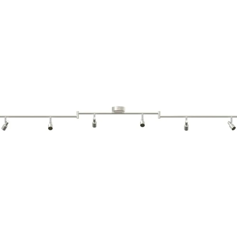 vidaXL Iluminación-Foco de techo con focos Níquel 176,5 x 9,5 x 14 cm Acero