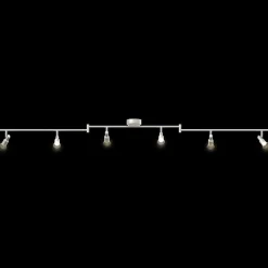 vidaXL Iluminación-Foco de techo con focos Níquel 176,5 x 9,5 x 14 cm Acero
