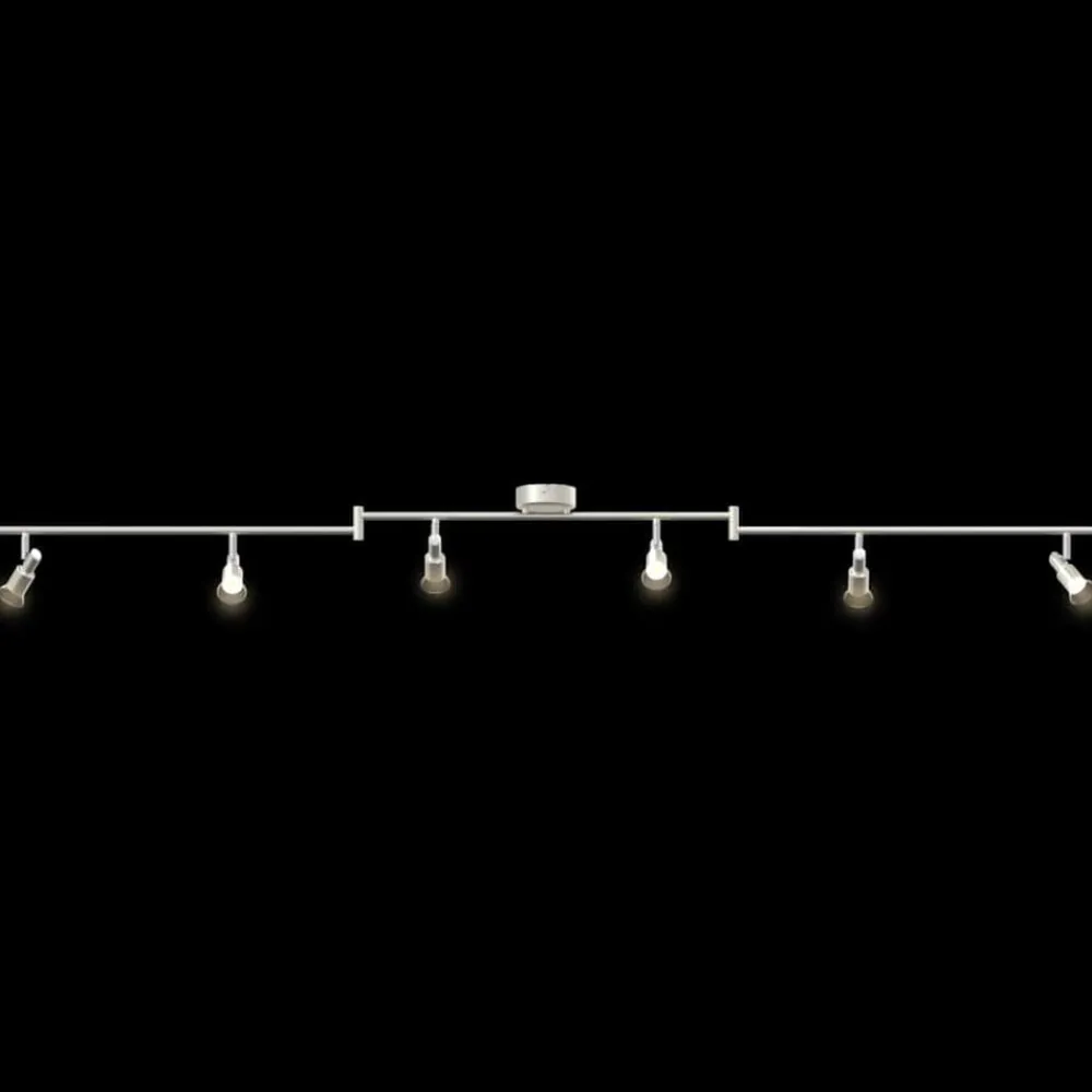 vidaXL Iluminación-Foco de techo con focos Níquel 176,5 x 9,5 x 14 cm Acero