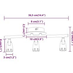vidaXL Foco de techo con focos Níquel 36,5 x 10 x 12,5 cm Metal Best