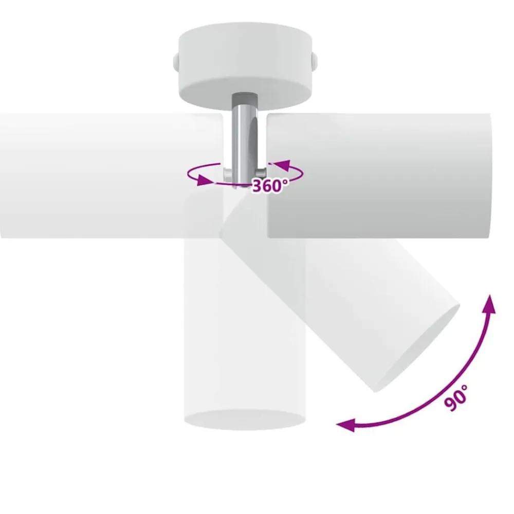 vidaXL Foco de techo con focos 6 x 6 x 16 cm Metal White