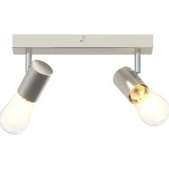 vidaXL Foco de techo con focos Níquel 26 x 6,5 x 11,5 cm Metal Níquel cepillado Discount