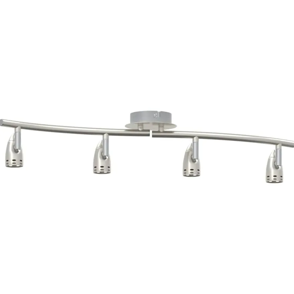 vidaXL Foco de techo con focos Níquel 27 x 10 x 12 cm Metal Clearance