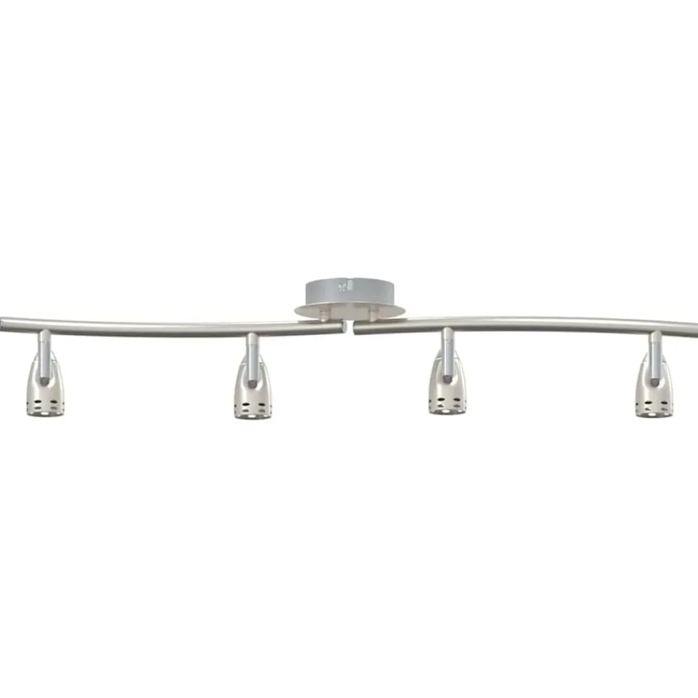 vidaXL Foco de techo con focos Níquel 27 x 10 x 12 cm Metal Clearance