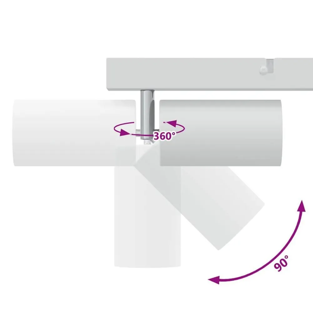 vidaXL Foco de techo con focos 38 x 6 x 16 cm Metal White Outlet