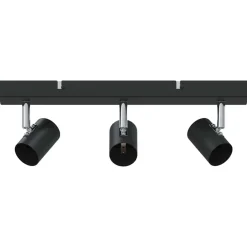 vidaXL Foco de techo con focos 38 x 6,5 x 11,5 cm Metal Negro