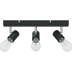 vidaXL Foco de techo con focos 38 x 6,5 x 11,5 cm Metal Negro
