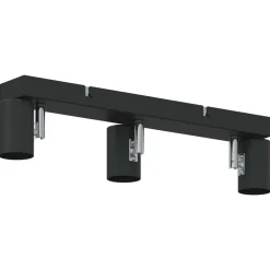 vidaXL Foco de techo con focos 38 x 6,5 x 11,5 cm Metal Negro