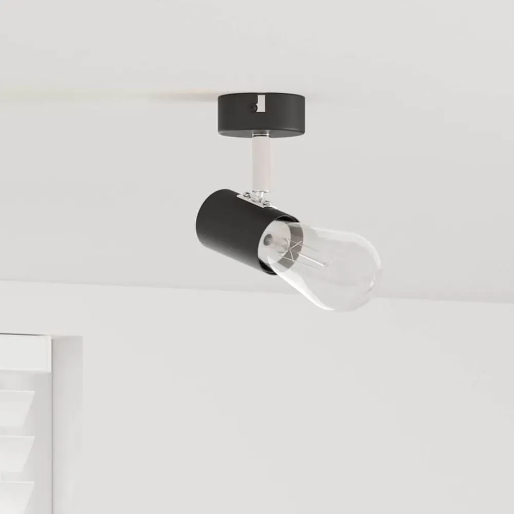 vidaXL Foco de techo con focos 6,5 x 6 x 11,5 cm Metal Negro Clearance