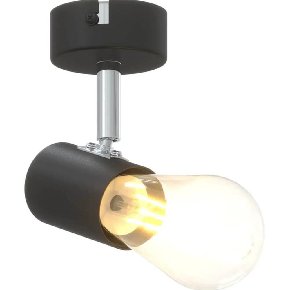 vidaXL Foco de techo con focos 6,5 x 6 x 11,5 cm Metal Negro Clearance