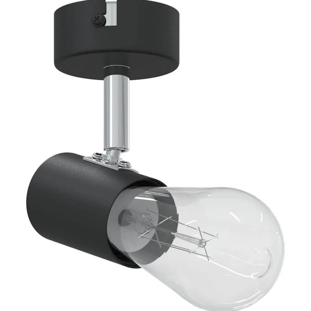 vidaXL Foco de techo con focos 6,5 x 6 x 11,5 cm Metal Negro Clearance