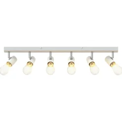 vidaXL Foco de techo con focos 73 x 6,5 x 11,5 cm Metal White Clearance