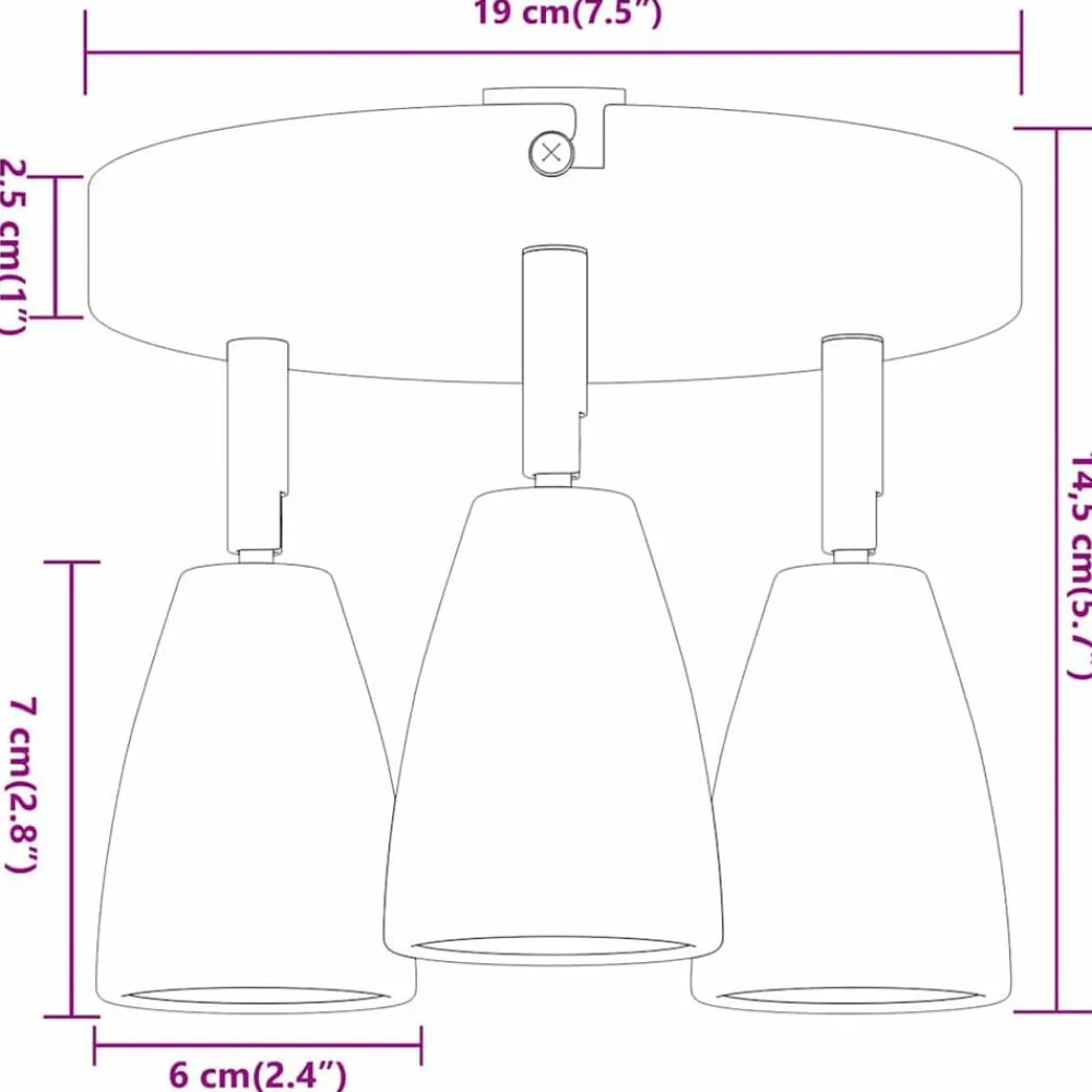 vidaXL Foco de techo con focos 19 x 19 x 14,5 cm Metal Discount