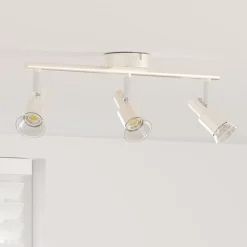 vidaXL Foco de techo con focos Níquel 39 x 10,5 x 10,5 cm Acero Best