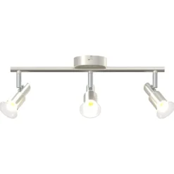 vidaXL Foco de techo con focos Níquel 39 x 10,5 x 10,5 cm Acero Best