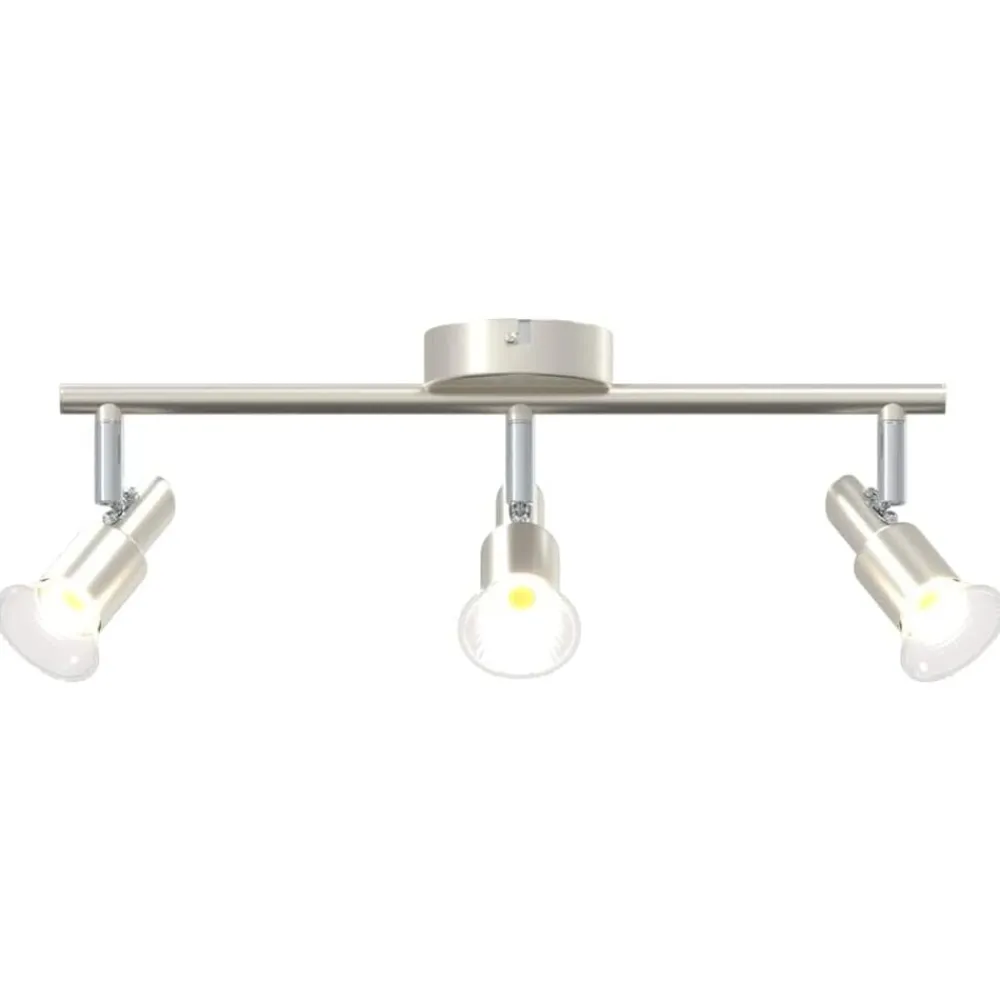 vidaXL Foco de techo con focos Níquel 39 x 10,5 x 10,5 cm Acero Best