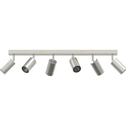 vidaXL Foco de techo con focos Níquel 73 x 6 x 16 cm Metal Níquel cepillado Online