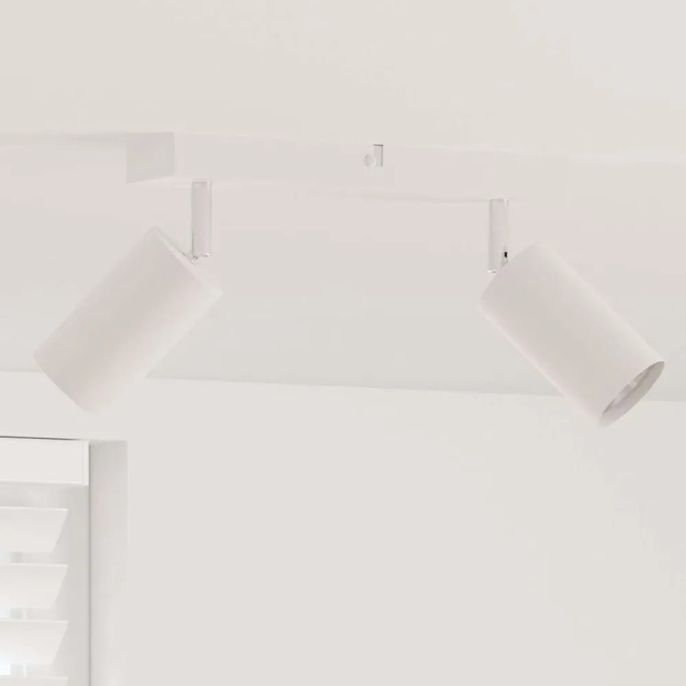 vidaXL Foco de techo con focos 26 x 6 x 16 cm Metal White New